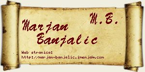Marjan Banjalić vizit kartica